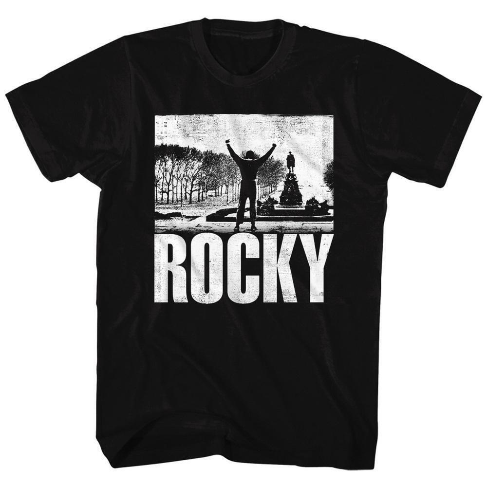 Rocky Movie Black Shirt Retro Film Graphic Tee Boxing Fan Unisex Style